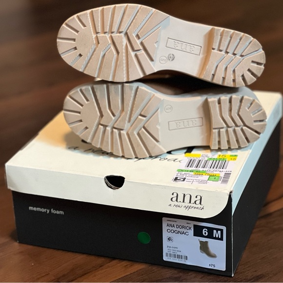 a.n.a Womens Dorick Block Heel Booties in Cognac Sz 6 - Picture 8 of 8